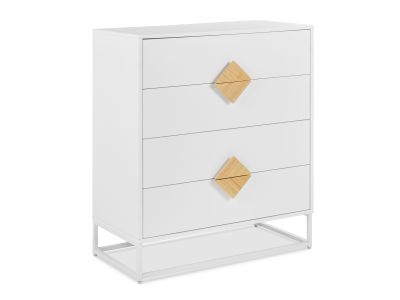 Alaska Wooden Tallboy 4 Drawers - White