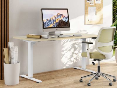 Bennie 160cm Dual Motor Electric Standing Desk - Beige