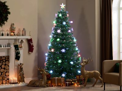 1.8m Christmas Tree with LED Light - Ball + Snow