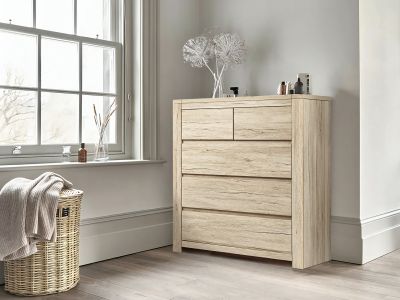 Borneo 5 Drawers Tallboy - Oak