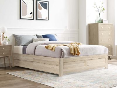 Borneo Queen Storage Bed - Oak