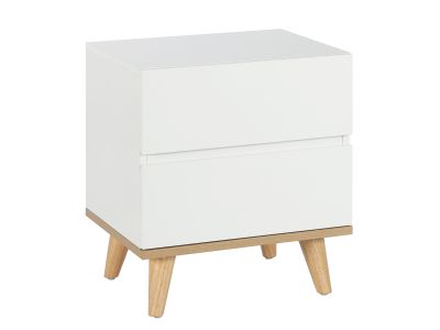 Hudson Wooden Bedside Table  - White 