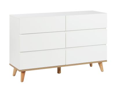 Hudson 6 Drawers Lowboy - White