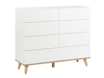 Hudson 8 Drawers Lowboy - White 