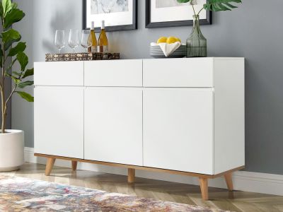 Hudson 1.35m Sideboard Buffet Table - White 