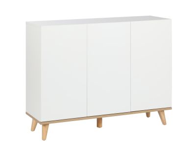 Hudson 3 Door Shoe Cabinet Storage Rack - White