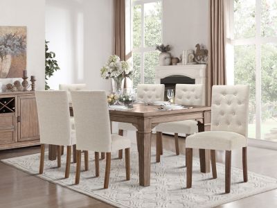 Lucia 6 Piece Upholstered Dining Chair - Beige