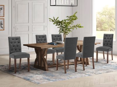 Lucia 6 Piece Upholstered Dining Chair - Dark Grey