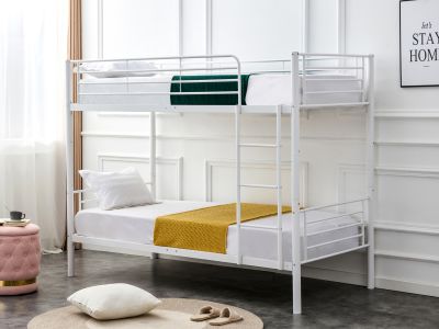 Owen Single Metal Bunk Bed Frame - White