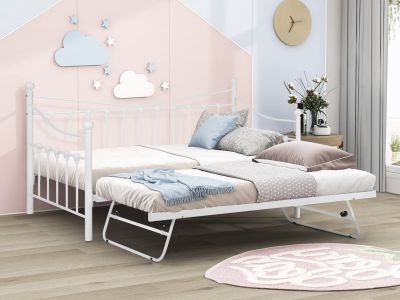 Hartz Single Metal Trundle Bed Frame - White