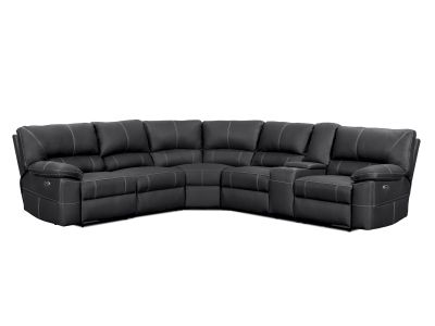 Kingston Electric Recliner Corner Sofa - Black