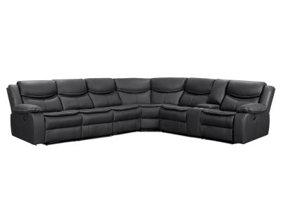 Mandan Electric Recliner Corner Sofa - Black