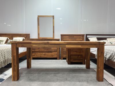 Harmon Solid Wood Dining Table 180 x 90cm - Rustic Java
