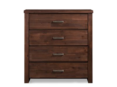 Hensley Solid Acacia Wood 4 Drawer Tallboy - Rain Oak