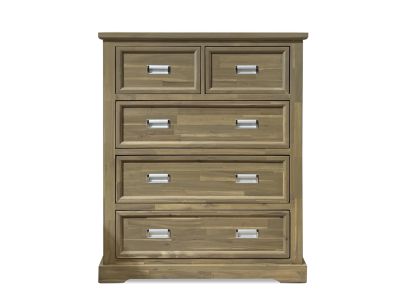 Hadley Solid Wood 5 Drawer Tallboy - Emerland Grey