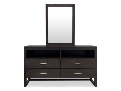 Cabos Solid Wood 4 Drawer Dresser with Mirror - Mocha