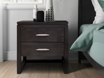 Cabos Solid Acacia Wood Bedside Table - Mocha