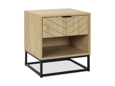 Crovo Wooden Bedside Table - Natural