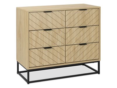 Crovo Wooden 6 Drawers Lowboy - Natural