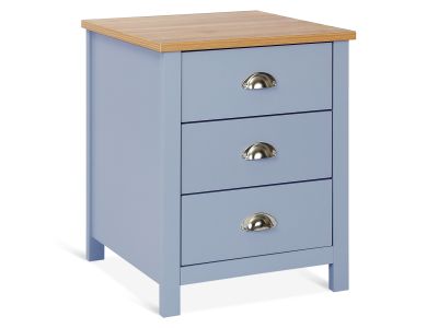 Atlas Wooden Bedside Table - Blue Grey