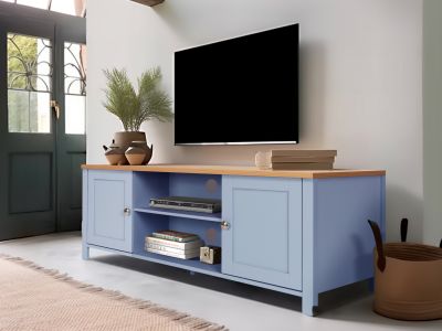 Atlas Wooden 1.2m Entertainment Unit - Blue Grey