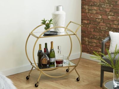 Ciar Metal Bar Cart - Golden