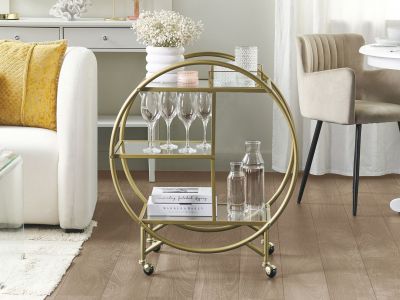 Addlie Metal Bar Cart - Golden