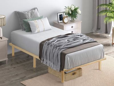 Ohio Single Wooden Bed Base - Natural