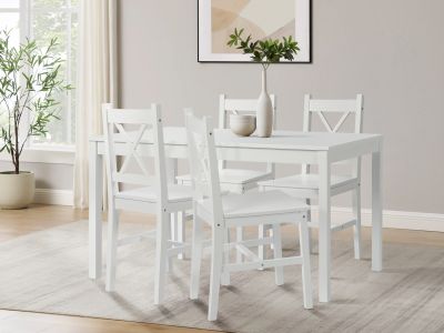 Chloe 5 Piece Dining Set - White 