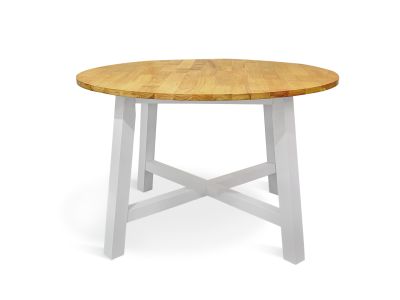 Bali Dining Table Round 120 x 75.5cm - Oak + White