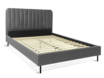 Rainier Queen Velvet Bed Frame - Charcoal