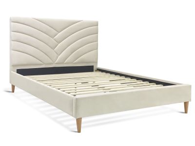 Sonia Queen Velvet Bed Frame - Beige