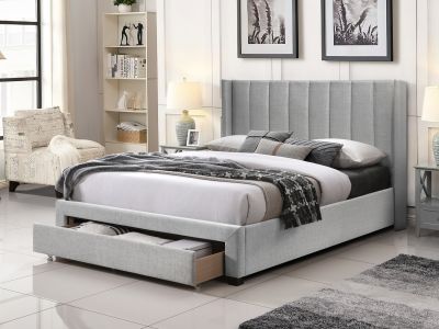 Hogan Queen Bed Frame with Storage - Light Grey