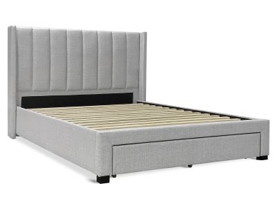 Hogan Queen Bed Frame with Storage - Light Grey