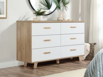 Alton Low Boy 6 Drawers - Natural + White  