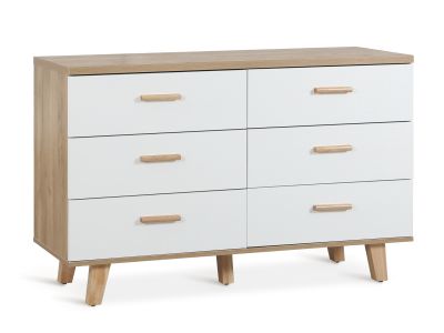 Alton Low Boy 6 Drawers - Natural + White  
