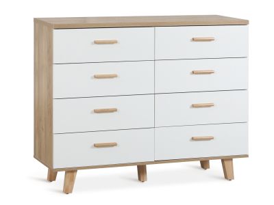 Alton Low Boy 8 Drawers - Natural + White