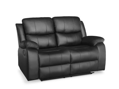 Wilson Manual 2 Seater Recliner Sofa - Black