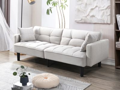 Boston 3 Seater Sofa Bed - Oat White