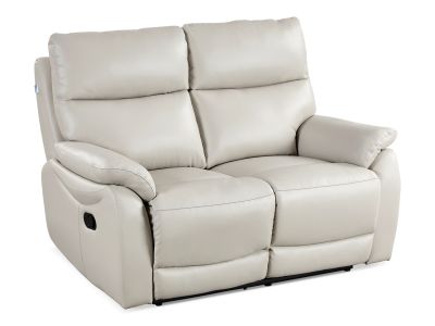 Charlton Leather 2 Seater Recliner Sofa - Beige