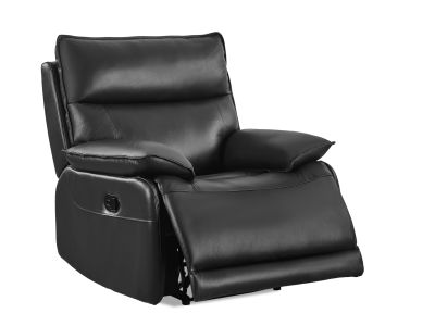 Wellsford Manual Leather Recliner Chair - Black
