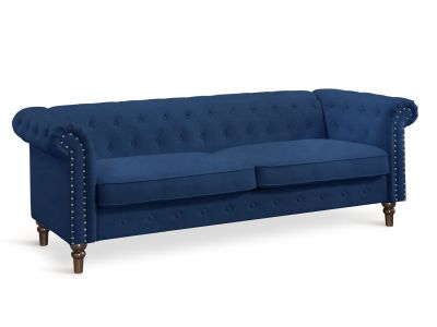 Chesley Velvet 3 Seater Sofa - Navy Blue