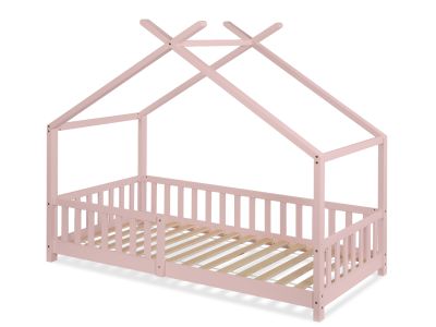 Minto Single Wooden House Bed Frame - Pink