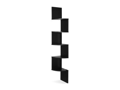 Nemi 5-Tier Wall Mounted Corner Shelf Storage Shelf - Black