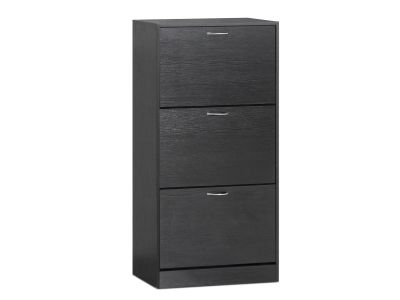 Matilda 3 Drawer Shoe Cabinet Storage Rack - Black