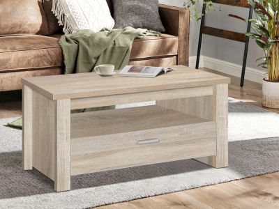 Sagano Coffee Table with Drawer - Oak