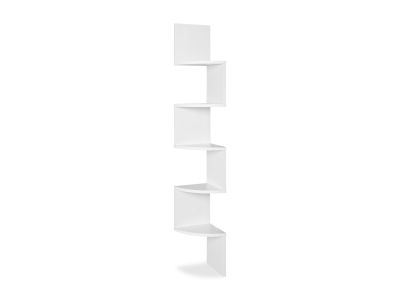 Nemi 5-Tier Wall Mounted Corner Shelf Storage Shelf - White