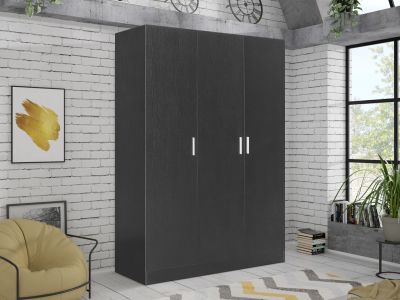 Bram 3 Door Wardrobe Cabinet - Black