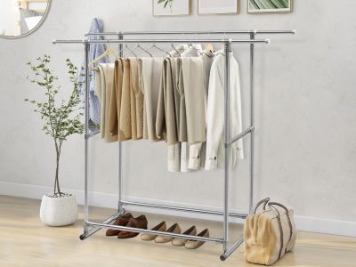 Portable Adjustable Clothes Rack - Double