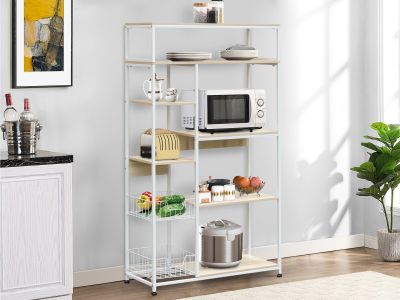 Nyos Kitchen Storage Shelf Microwave Stand with Baskets